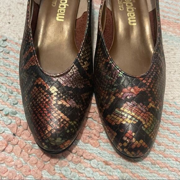 Magdesians Vtg Multicolor Snakeskin Shoes Sz 8.5S - Picture 10 of 15